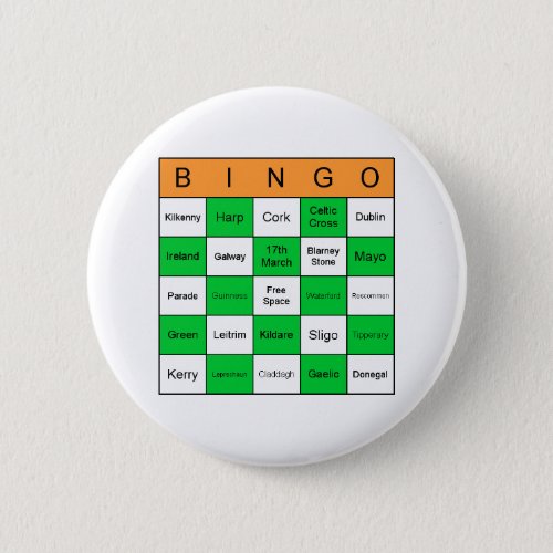St Patricks Day Bingo Button