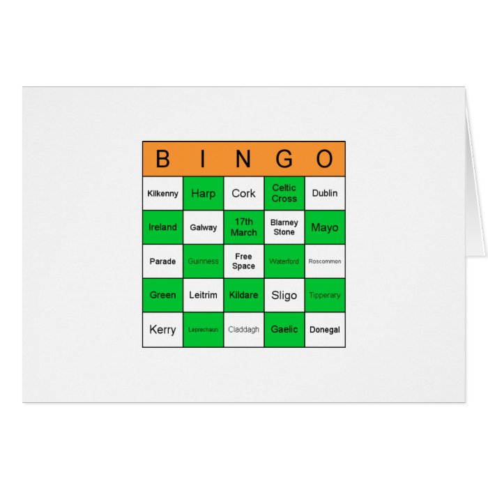 St Patricks Day Bingo Greeting Card