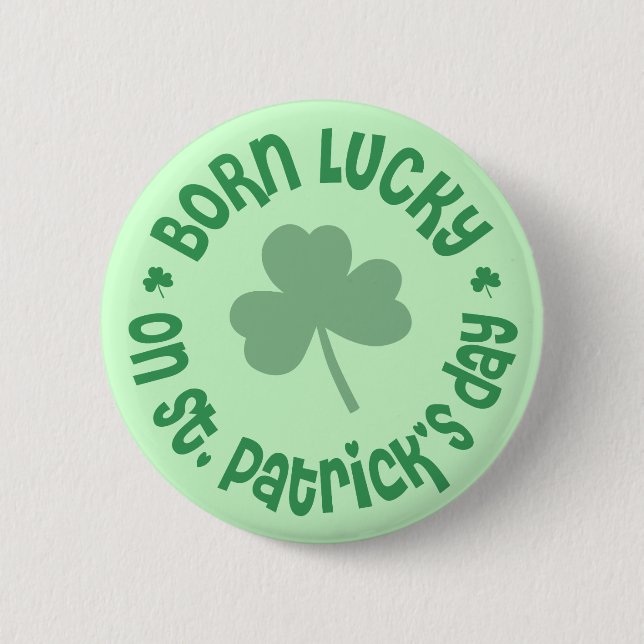 St Patricks Day Birthday Button (Front)