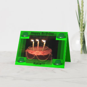 ST Patrick's Day  Birthday Cake Card