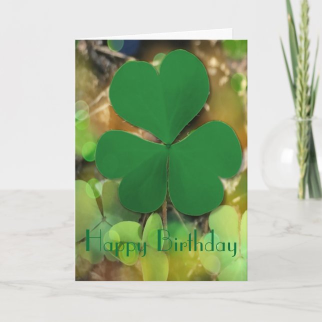 St Patrick's Day Birthday Card (Front)