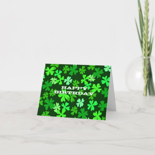 St Patricks Day Birthday Holiday Card