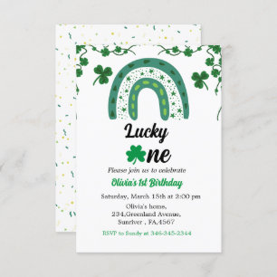 St Patrick's day birthday invitation shamrock i