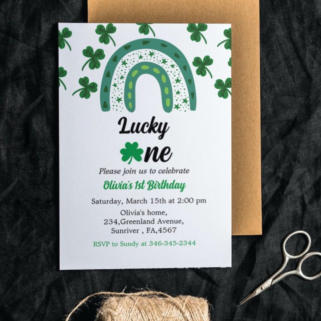 St Patrick's day birthday invitation shamrock i (Creator Uploaded)