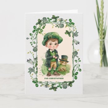 St. Patrick's Day Birthday. Little Irish Boy Card by artofmairin at Zazzle