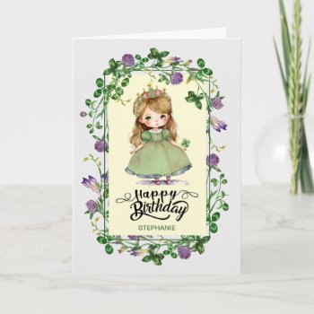 St. Patrick's Day Birthday. Little Irish Princess  Card by artofmairin at Zazzle
