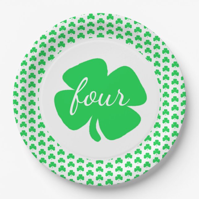 St Patrick's Day Birthday Paper Plates (Front)