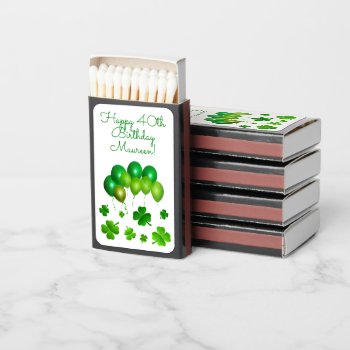 St. Patricks Day Birthday Party Favor Matchboxes by pamdicar at Zazzle