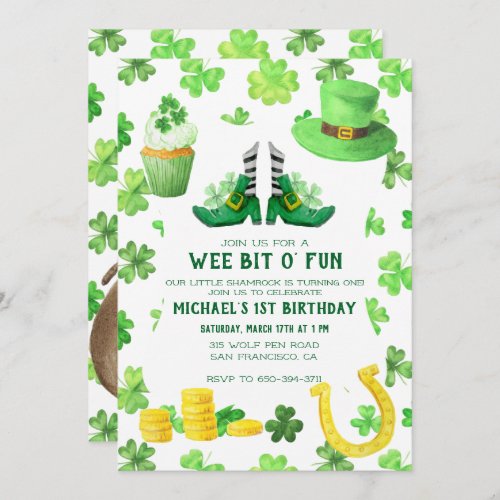 St Patricks Day Birthday Party Invitation