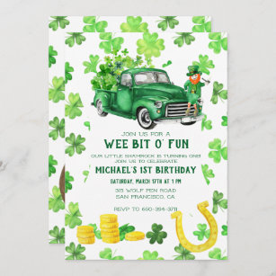 St. Patrick's Day Birthday Party Invitation