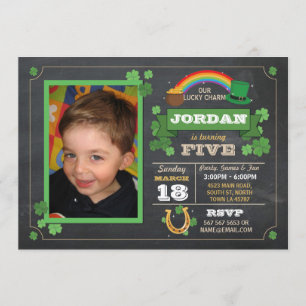 St. Patricks Day Birthday Party Photo Invite 3 4 5