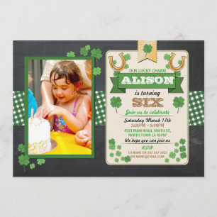 St. Patricks Day Birthday Party Photo Invite 4 5 6