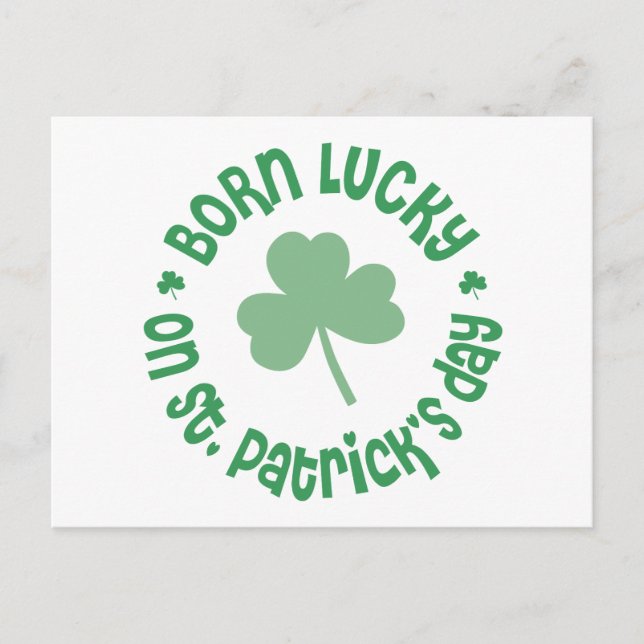 St Patricks Day Birthday Postcard (Front)