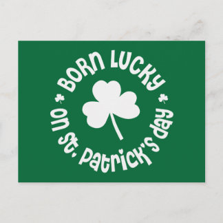 St Patricks Day Birthday Postcard