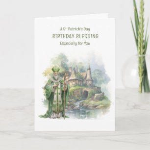 St. Patrick's Day Birthday Roses Celtic Cross Card