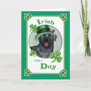 St. Patrick's Day Black Lab Card