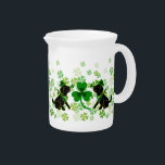 St. Patrick's Day Black Labrador Beverage Pitcher<br><div class="desc">Unique and funny Labrador Retriever Cartoon Design created by Naomi Ochiai from Japan. An adorable Black Labrador celebrating Happy St. Patrick's Day wearing Leprechaun Irish Green Hat and Green Scarf with Shamrock in his mouth. Nice Labrador gifts for Irish dog lovers who own Black Labradors!! You can customize text and...</div>