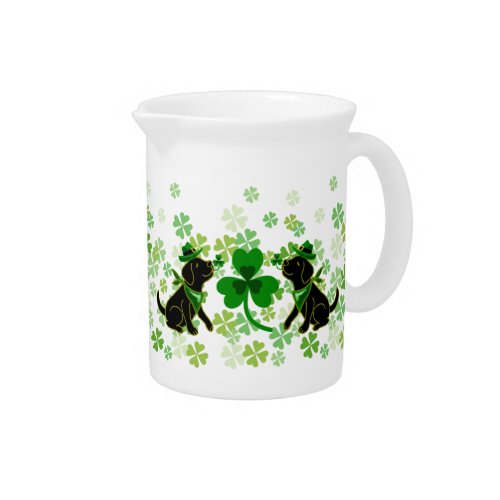 St Patricks Day Black Labrador Beverage Pitcher