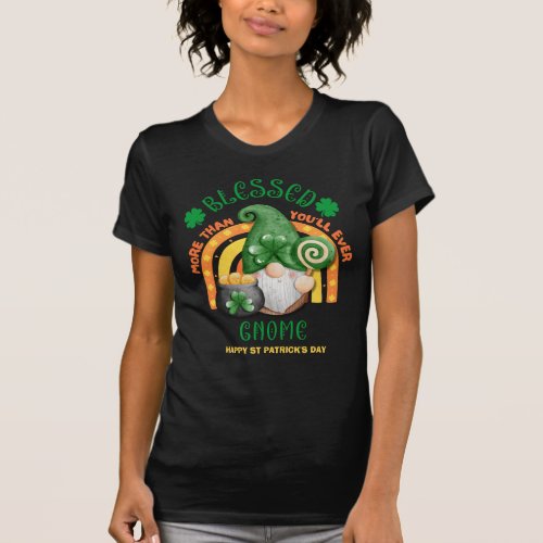 St Patricks Day BLESSED Green Irish Gnome T_Shirt