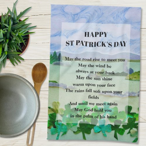 St Patricks Day Blessing  Card Kitchen Towel