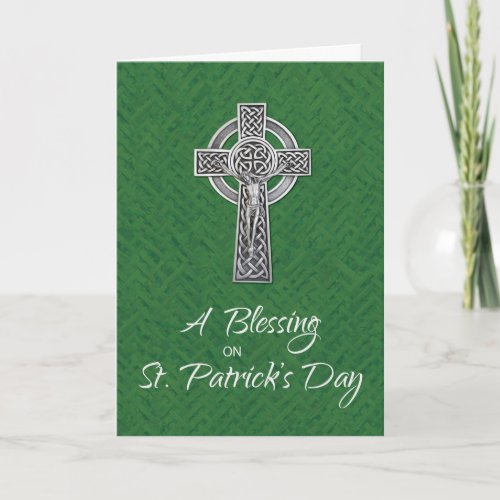 St Patricks Day Blessing Irish Crucifix Card
