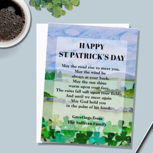 St Patricks Day Blessing Postcard