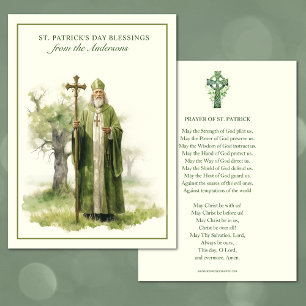 St. Patricks Day Blessing Prayer Celtic Cross Thank You Card