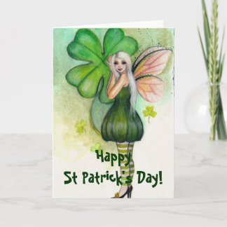 St Patrick's Day Blond Fairy card