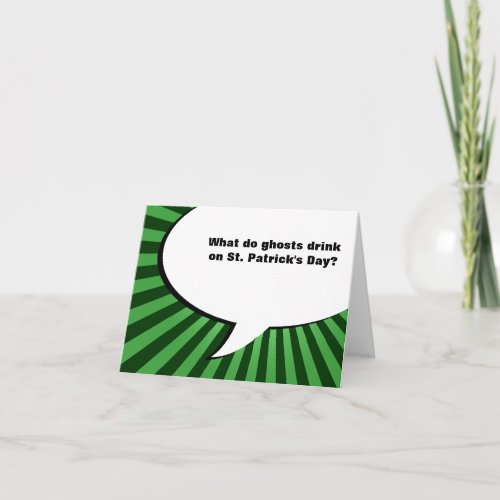 st patricks day boos joke card