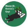 St. Patrick's Day Boston Terrier 2 Classic Round Sticker
