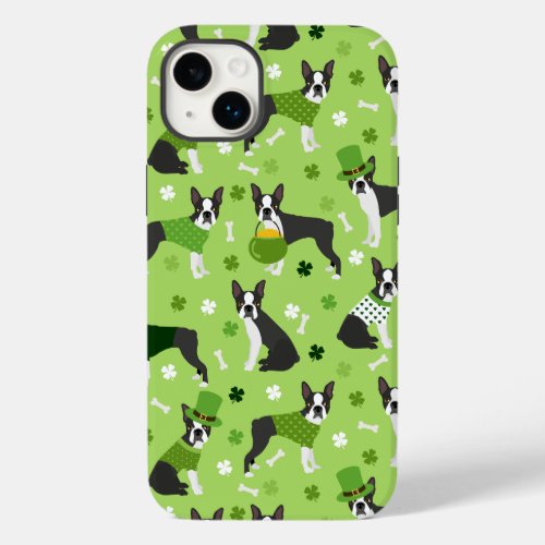 St Patricks Day Boston Terrier Case_Mate iPhone 14 Plus Case