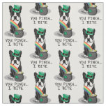 St. Patrick's Day Boston Terrier Dog (black) Funny Fabric