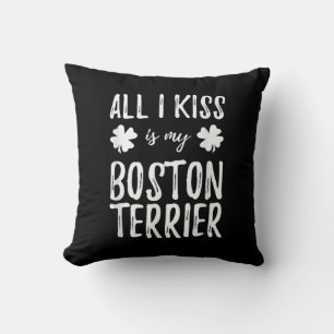 St Patricks Day Boston Terrier Dog Mom Funny Irish Throw Pillow