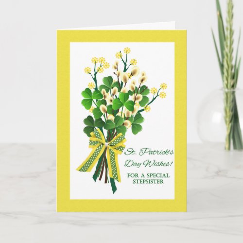 St Patricks Day Bouquet for Stepsister Card