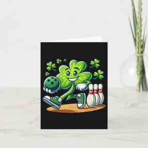 St Patrick's Day Bowling Boys Girls Cute Shamrock Card