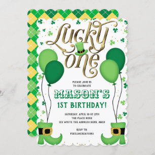 St Patrick's Day, Boy 1st Birthday, Lucky One Invitation