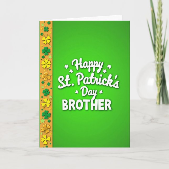 St Patricks Day Brother Card (Front)