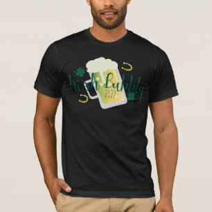 St Patricks Day Bubbly Green Black T-Shirt