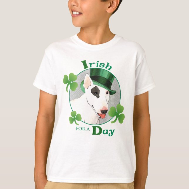 St. Patrick's Day Bull Terrier T-Shirt (Front)