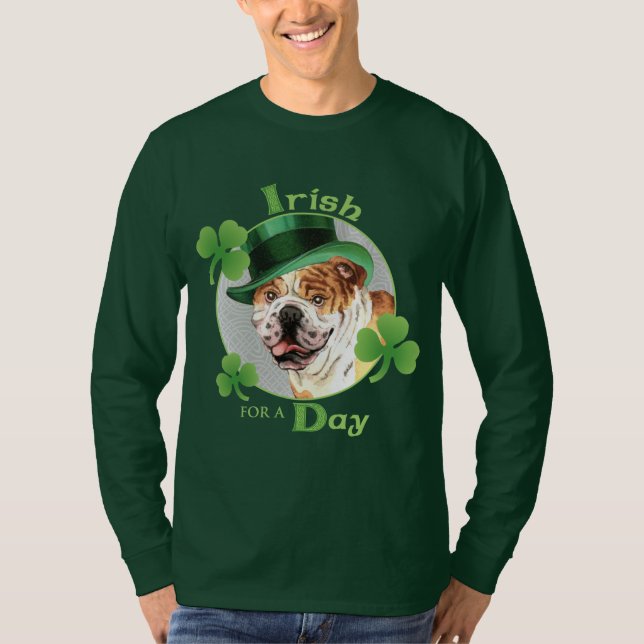 St. Patrick's Day Bulldog T-Shirt (Front)