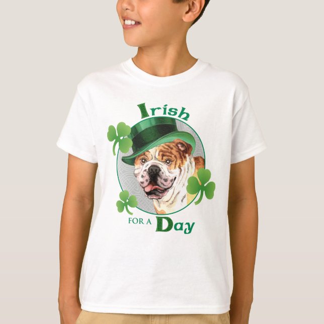 St. Patrick's Day Bulldog T-Shirt (Front)