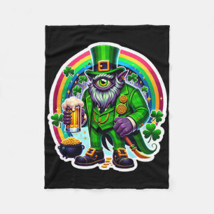 St Patrick's Day Bylor Of The Evil Eye Irish Demon Fleece Blanket
