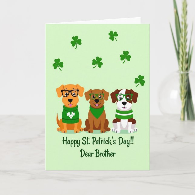 St Patricks Day Canine Art Card (Front)