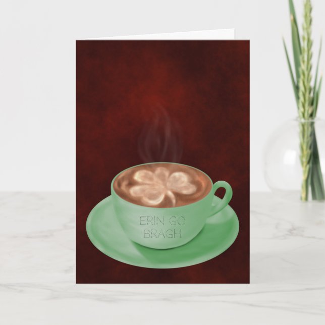 St. Patrick's Day Cappuccino Art Card (Front)