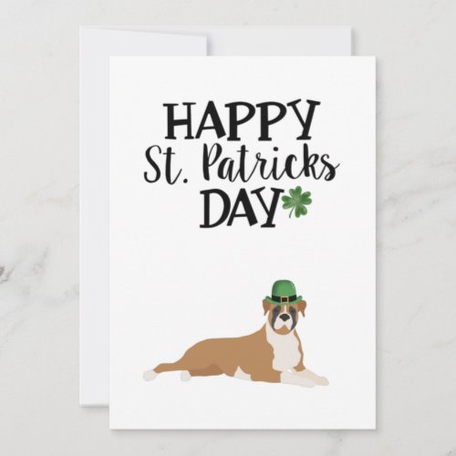 St Patricks Day Card 5 x 7 Boxer Dog