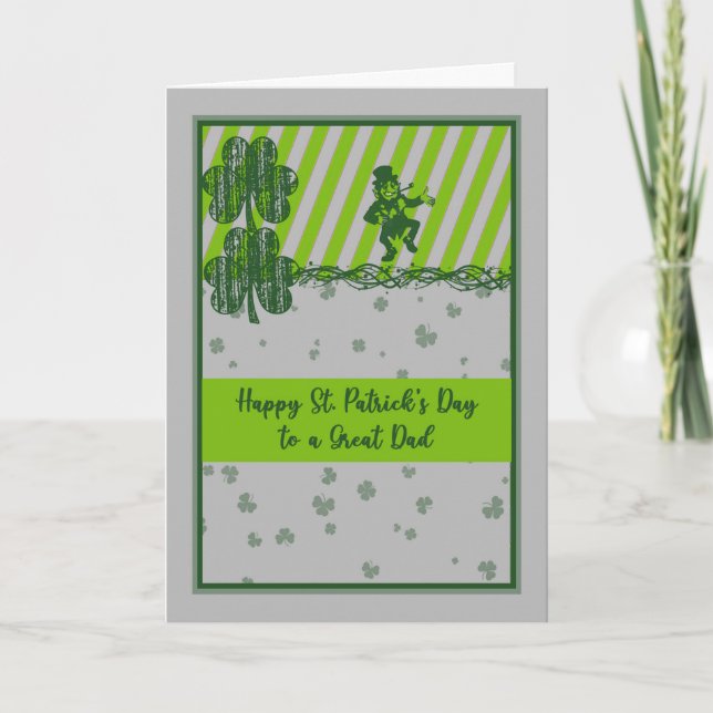 St. Patrick's Day Card for Dad with Shamrocks (Front)