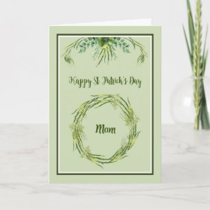 St. Patrick's Day Card for Mom with Herb Design