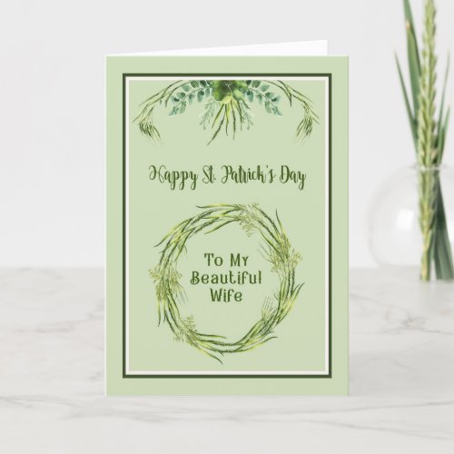 St Patricks Day Card for Wife