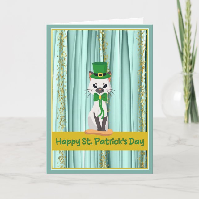 St. Patricks Day Card from Pet Cat (Front)