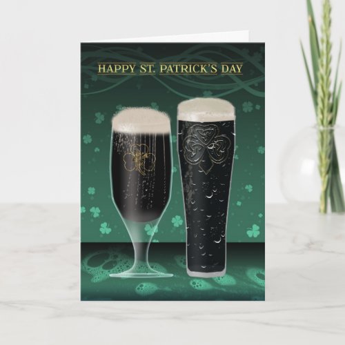 St Patricks Day Card Two Pints of Irish Beer